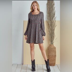 Fall Baby Doll Dress- Black